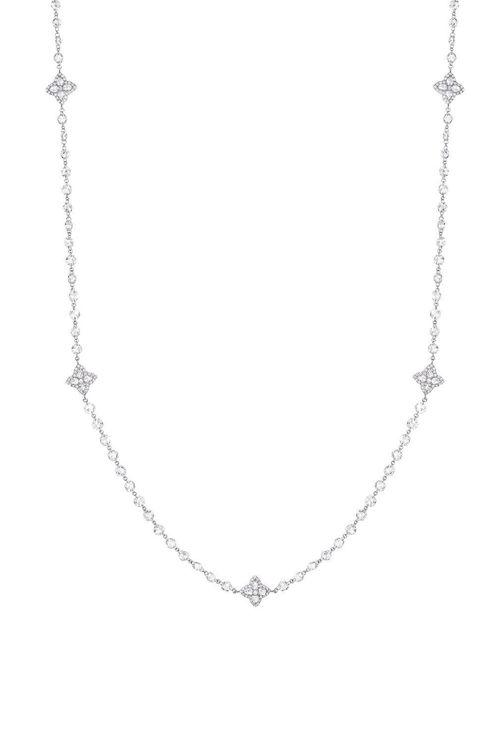 Diamond Blossom Stone Ethereal Necklace-WHITE GOLD-JEWELRYFINE JEWELNECKLACE O-64 FACETS