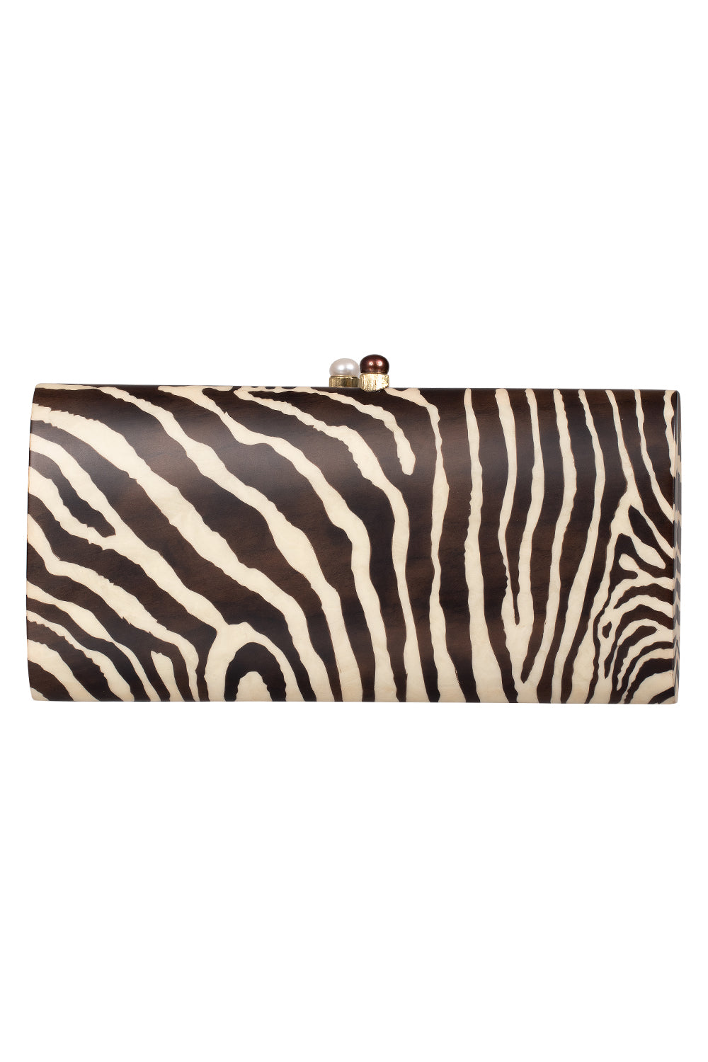 Pearl Zebra Marquetry Clutch Bag