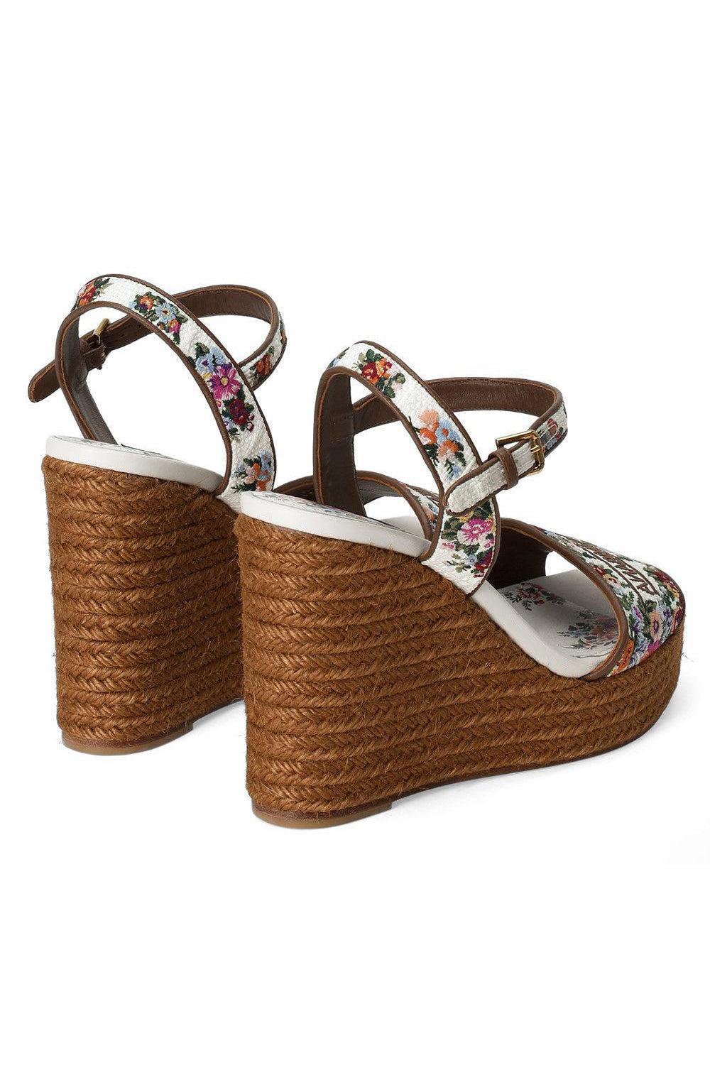Embroidered Wedge Sandal-FLORAL-36-SHOESANDAL-DOLCE & GABBANA