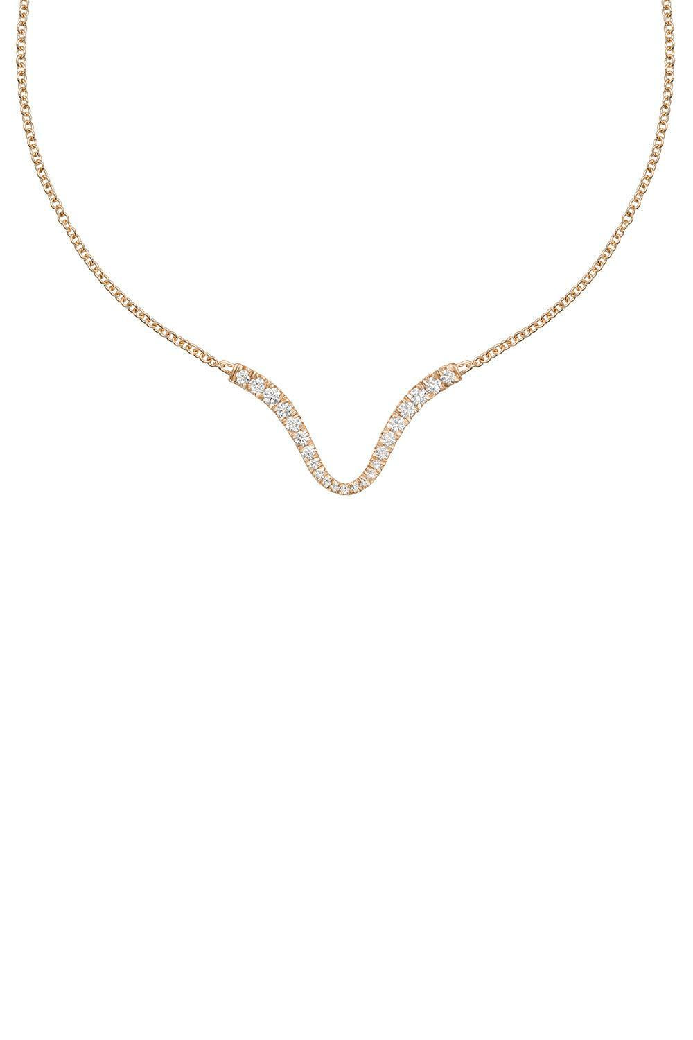 Diamond Clara Curved Collar Necklace-ROSE GOLD-15-JEWELRYFINE JEWELNECKLACE O-MELISSA KAYE