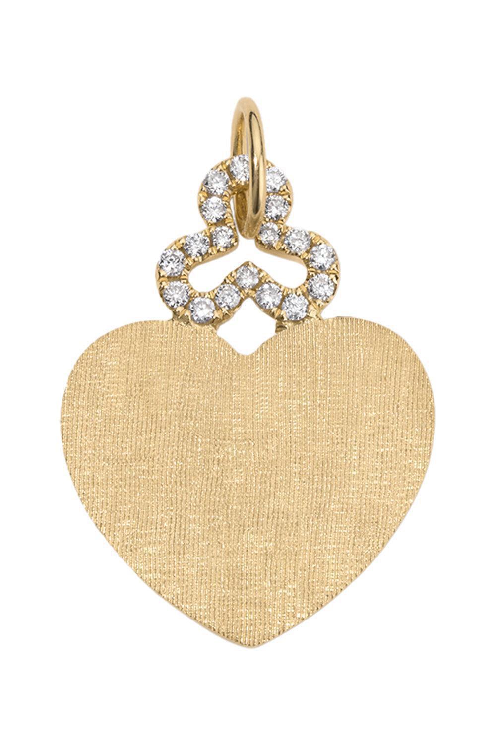 Diamond Heart Trefoil Charm-YELLOW GOLD-JEWELRYFINE JEWELPENDANT-DEVON WOODHILL