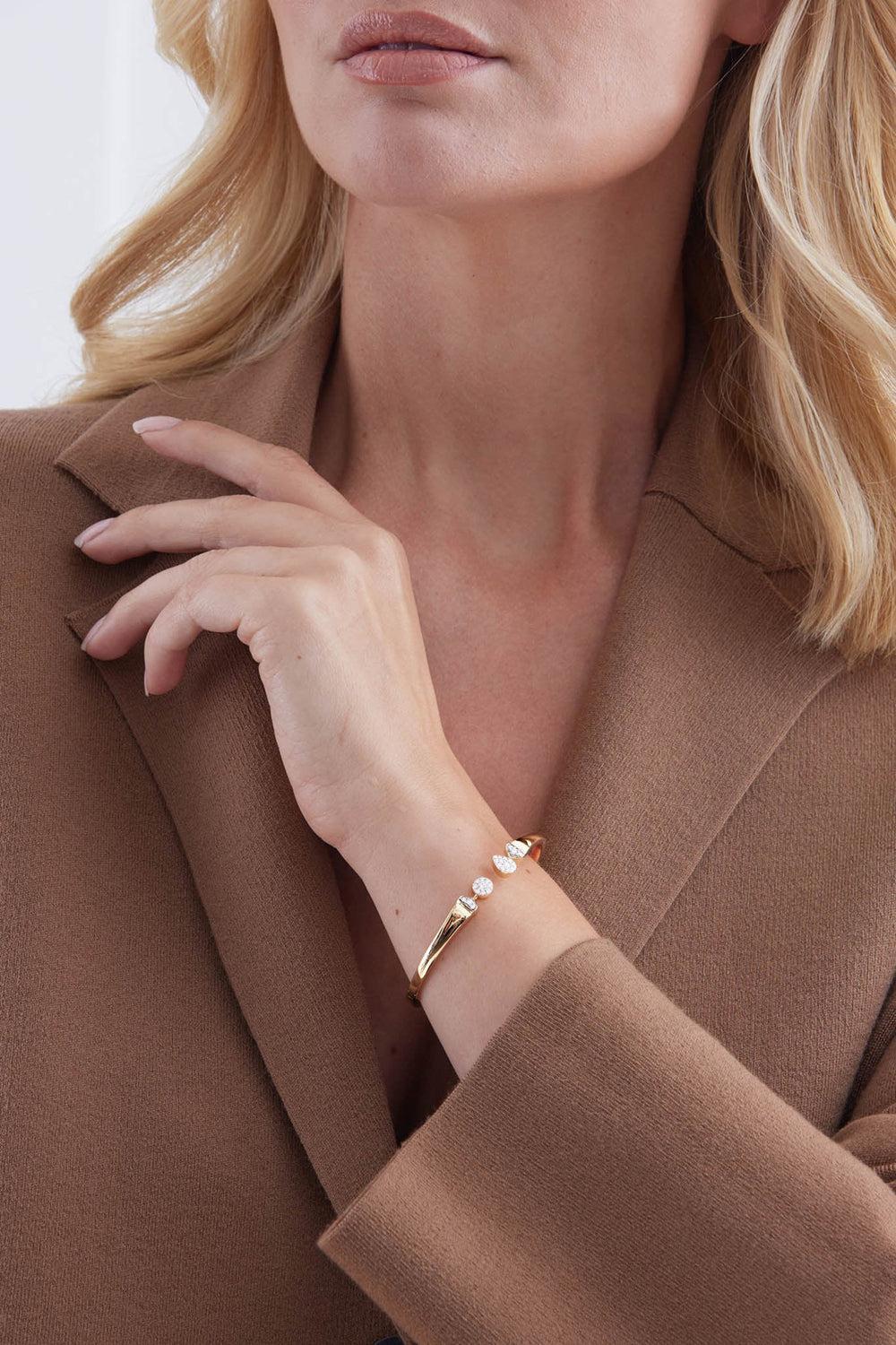 Unity Diamond Cuff Bracelet-YELLOW GOLD-M-JEWELRYFINE JEWELBRACELET O-SARA WEINSTOCK