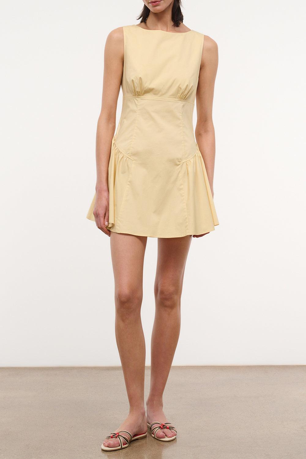 Gwen Mini Dress - Butter-YELLOW-2-CLOTHINGDRESSCASUAL-STAUD