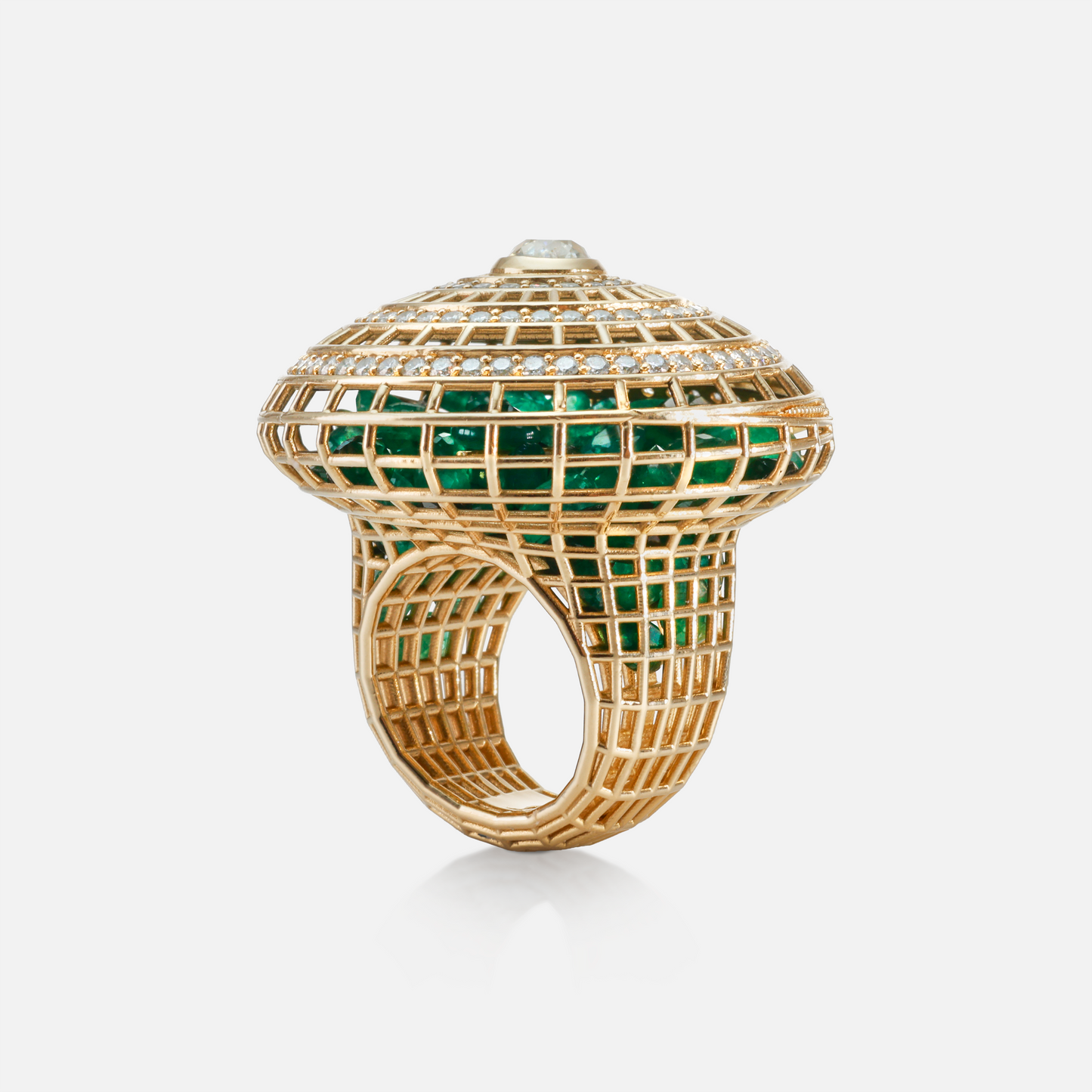 Diamond Mushroom Cagey Ring