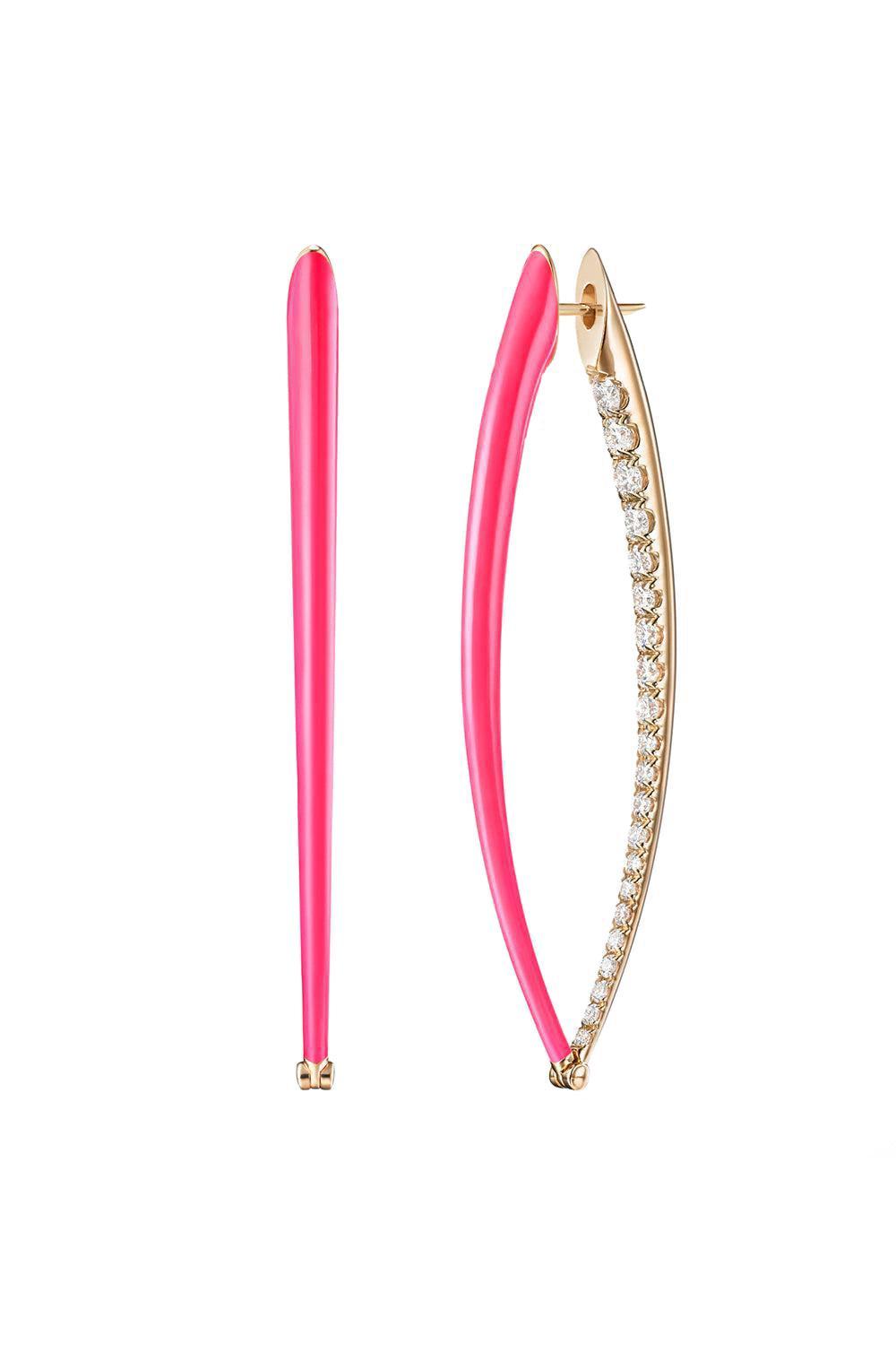  XL Neon Pink Cristina Diamond Earrings-ROSE GOLD-XL-JEWELRYFINE JEWELEARRING-MELISSA KAYE 