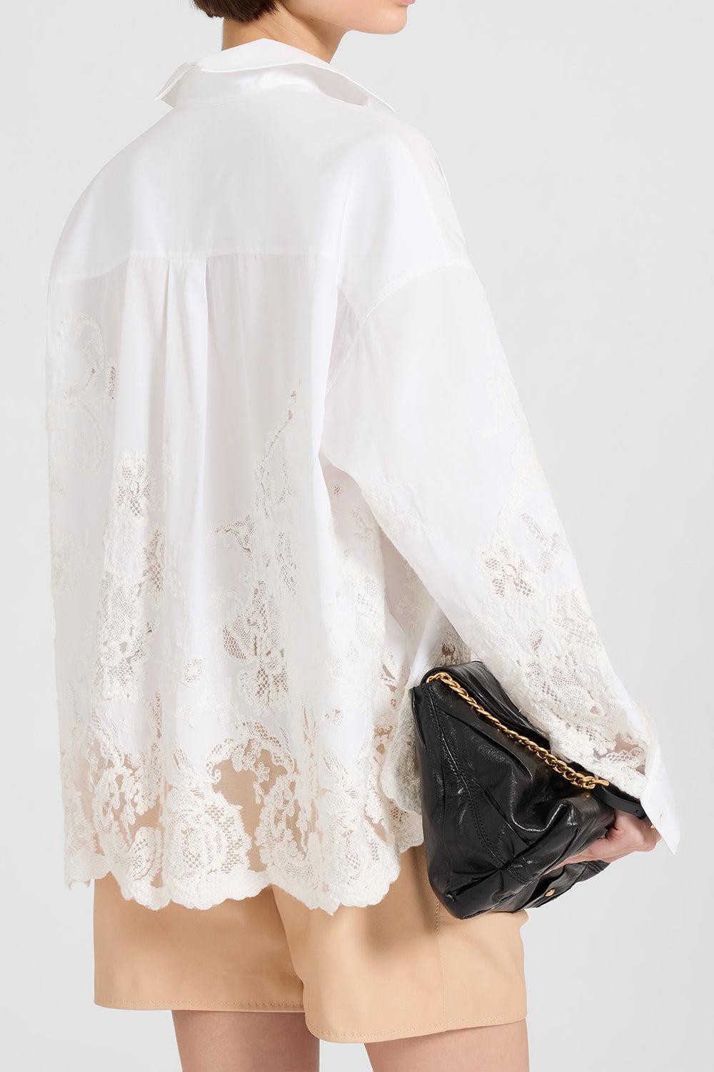 Long Sleeve Embroidered Shirt-WHITE-36-CLOTHINGTOPBLOUSE-ERMANNO SCERVINO