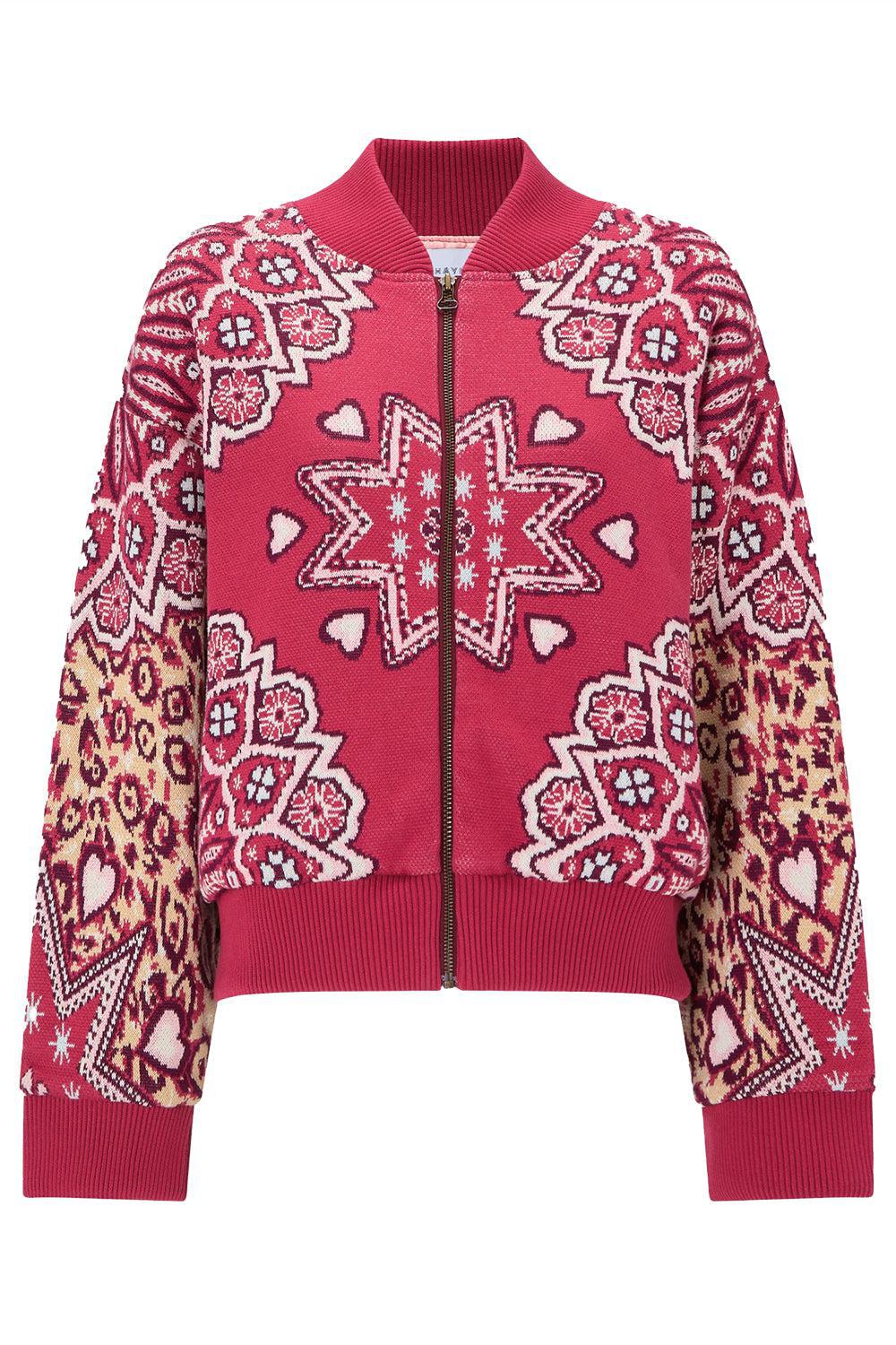 DALTON BOMBER JACKET - RED-RED-XS-CLOTHINGJACKETCASUAL-HAYLEY MENZIES