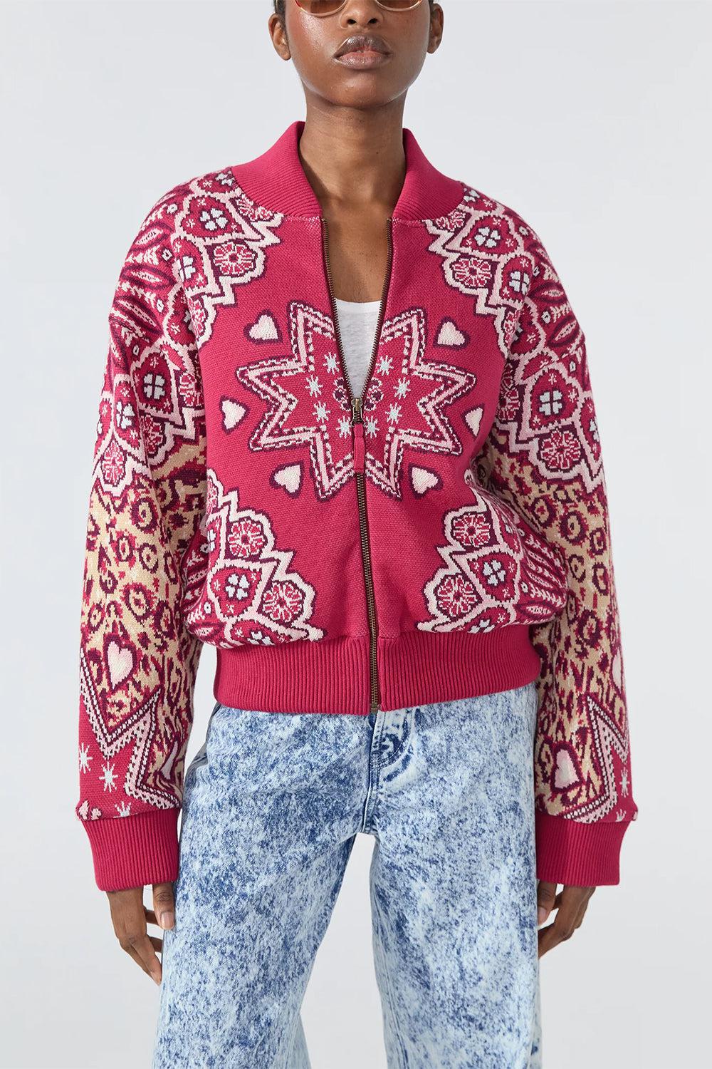 DALTON BOMBER JACKET - RED-RED-XS-CLOTHINGJACKETCASUAL-HAYLEY MENZIES