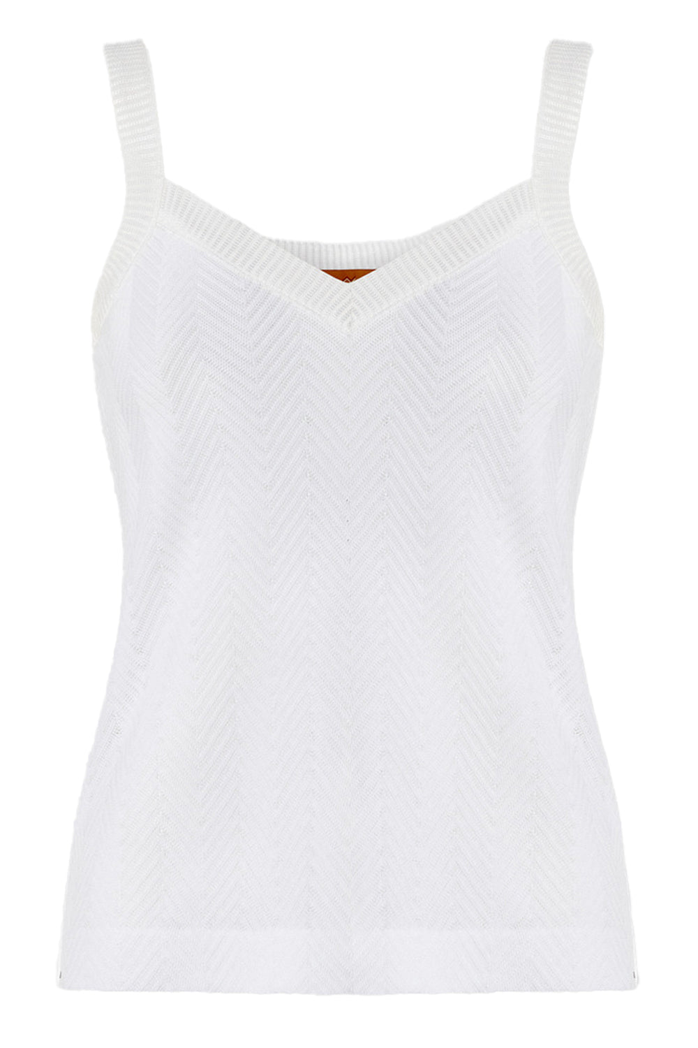 V-Neck Tank Top-BRILLIANT WHITE-38-CLOTHINGTOPTANK-MISSONI