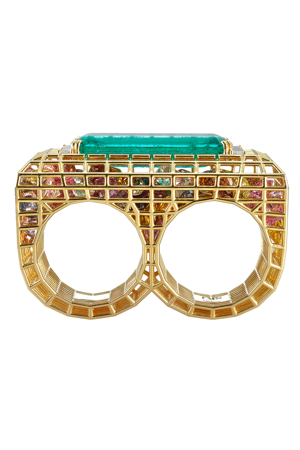 Emerald Double Cagey Ring