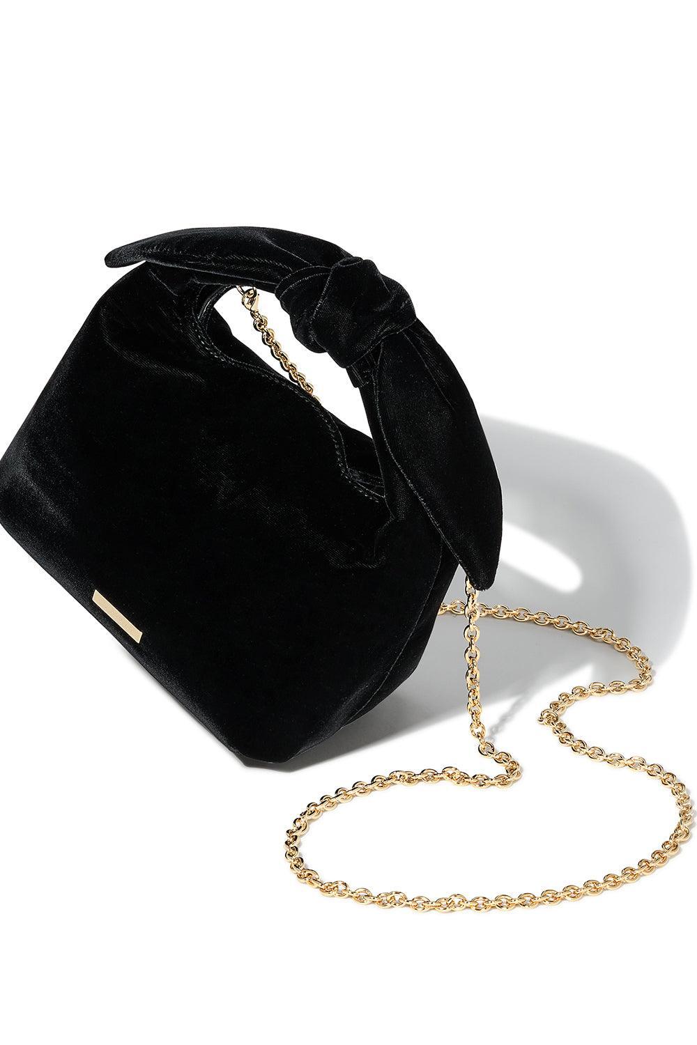 Bow Tie Hobo Mini Bag - Black Light Gold-BLKLTGD-HANDBAGTOP HANDLE-AQUAZZURA