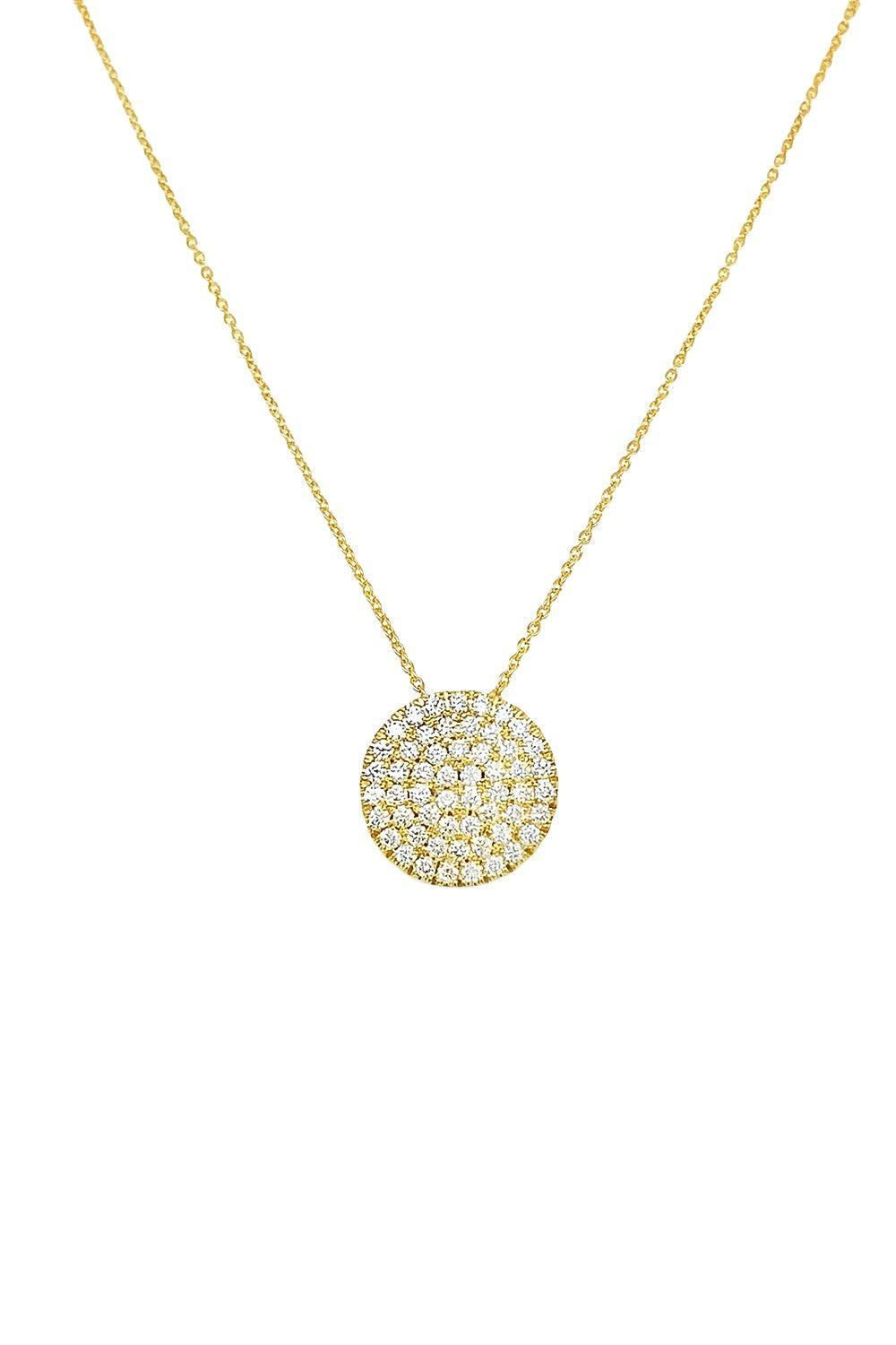 Diamond Disc Necklace-YELLOW GOLD-JEWELRYFINE JEWELNECKLACE O-LISA NIK