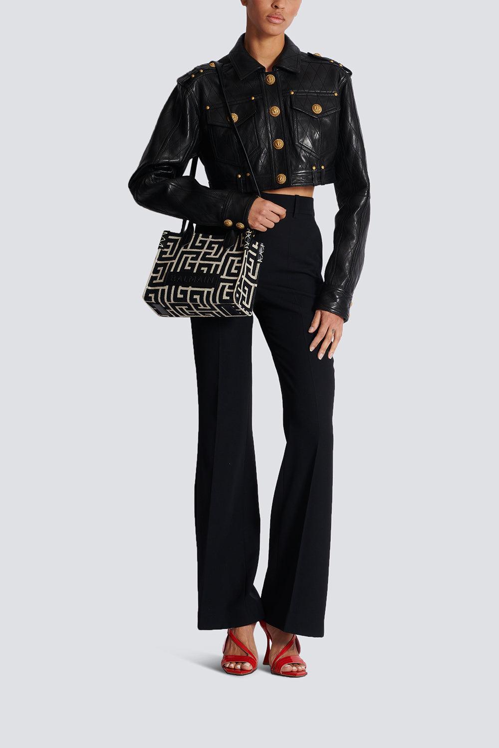 B-Army Small Tote Bag - Ivoire-IVORNOIR-HANDBAGSHOULDER-BALMAIN