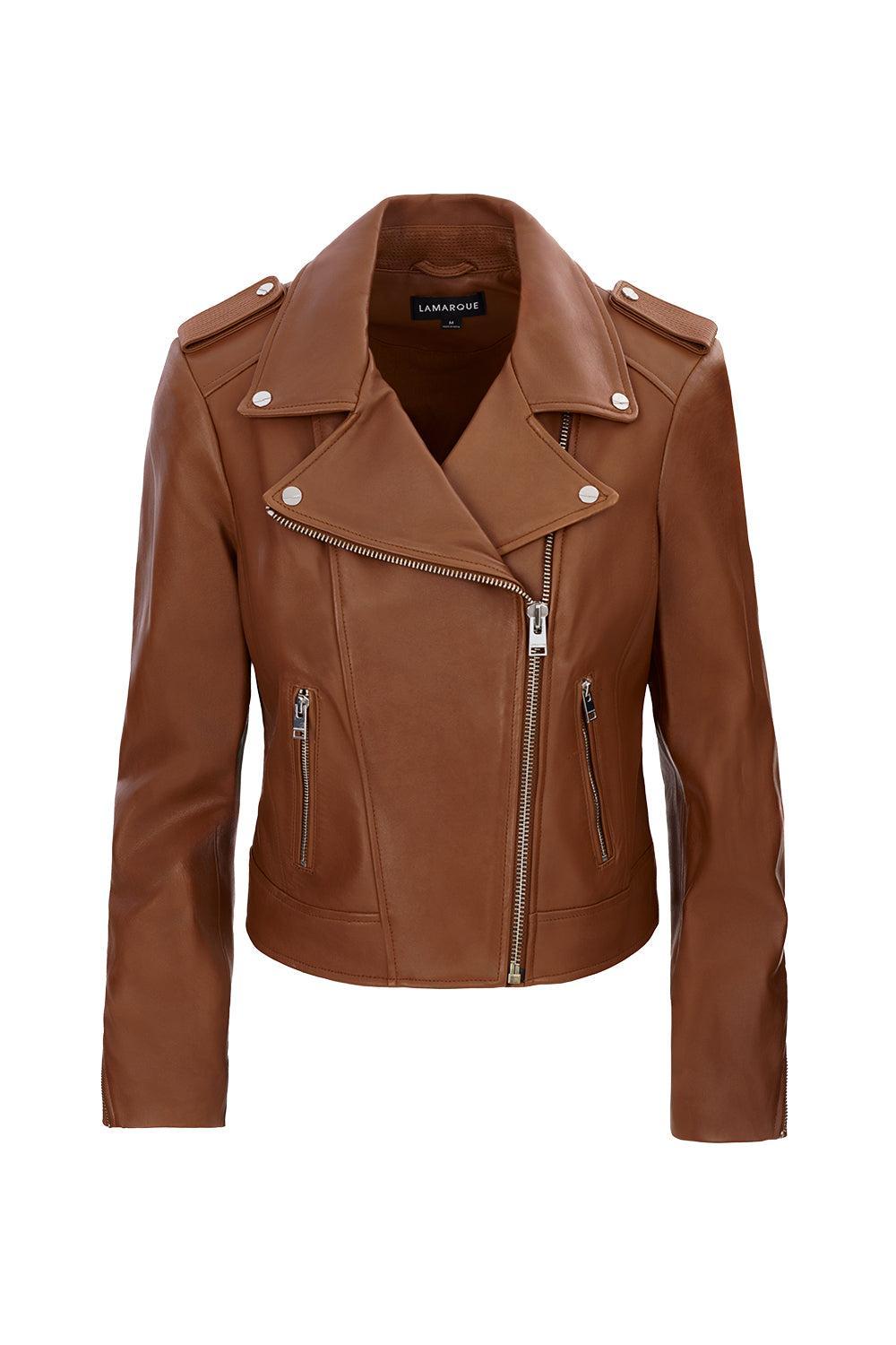 Donna Leather Jacket-LUGGAGE-XS-CLOTHINGJACKETLEATHER-LAMARQUE