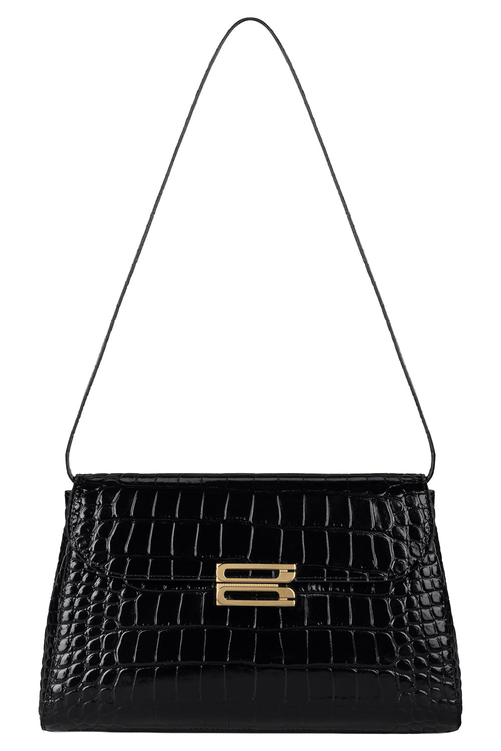 Dorian Trapeze Bag - Black-BLACK-HANDBAGSHOULDER-VICTORIA BECKHAM