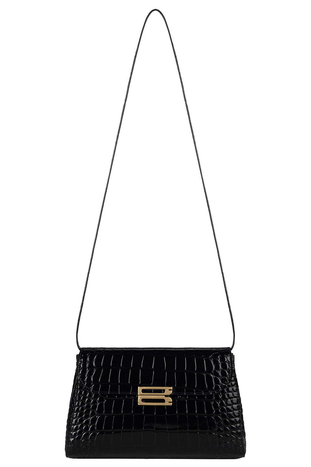 Dorian Trapeze Bag - Black-BLACK-HANDBAGSHOULDER-VICTORIA BECKHAM