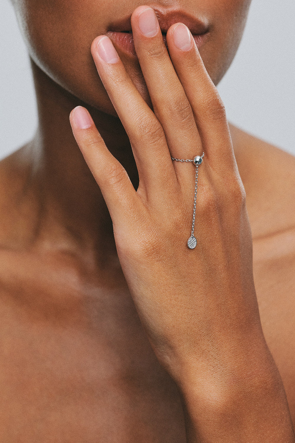 Diamond Flat Charm Transformer Ring - White Gold