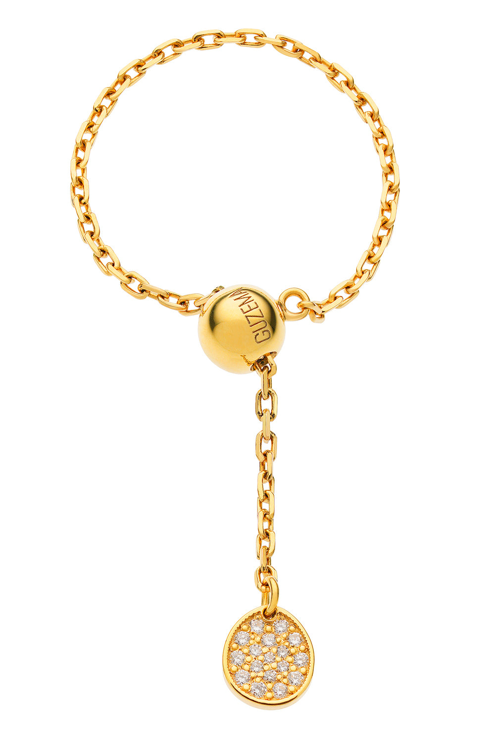 Diamond Flat Charm Transformer Ring - Yellow Gold