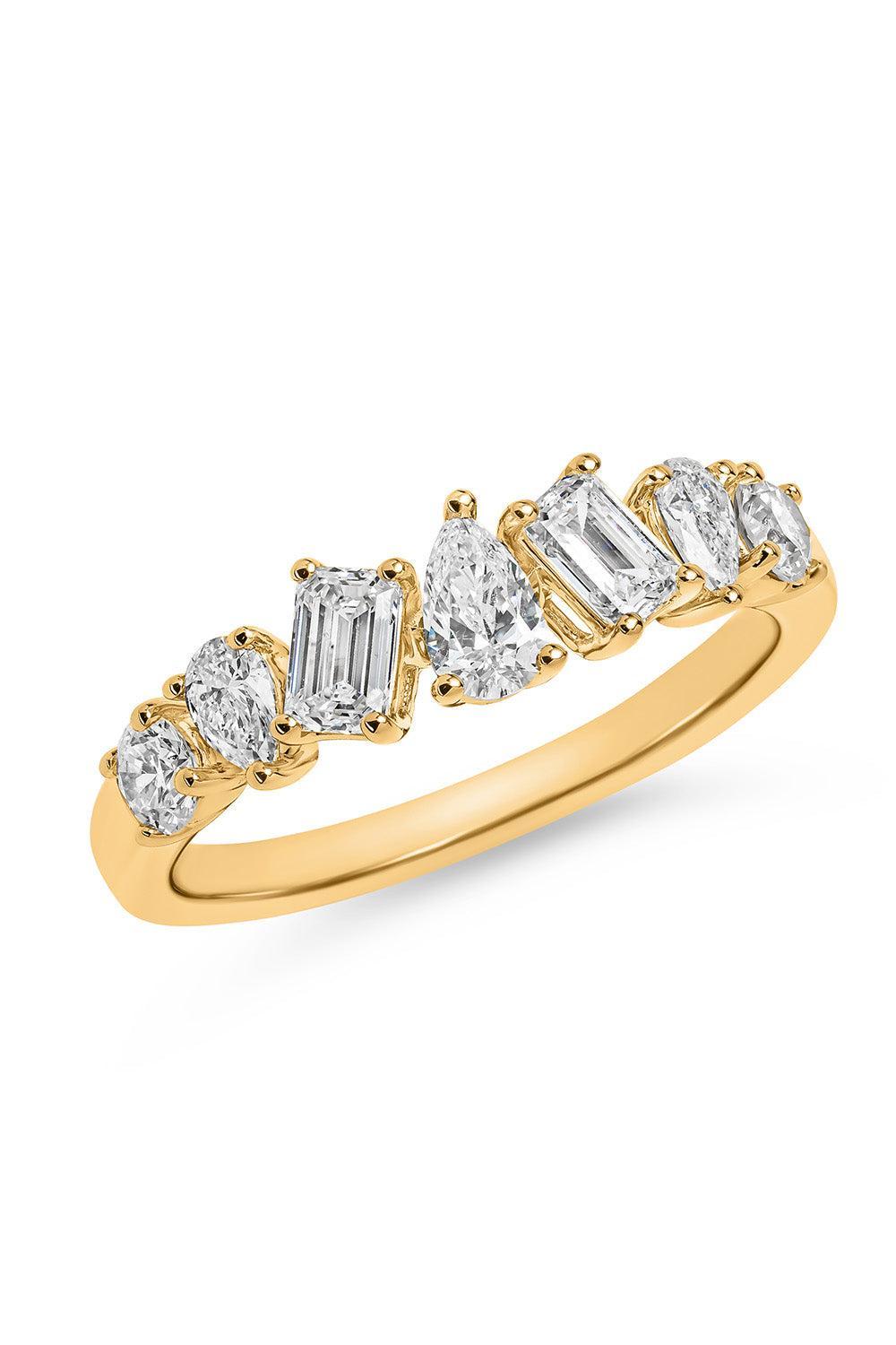 Mixed Cut Diamond Row Ring-YELLOW GOLD-6.25-JEWELRYFINE JEWELRING-ARZANO