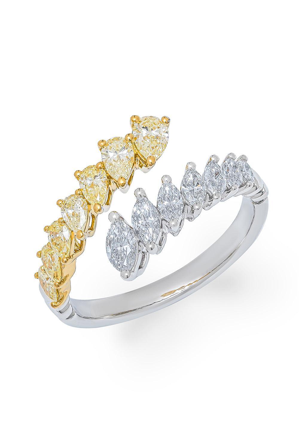 Teardrop Diamond Open Ring-WHITE GOLD-6.5-JEWELRYFINE JEWELRING-ARZANO