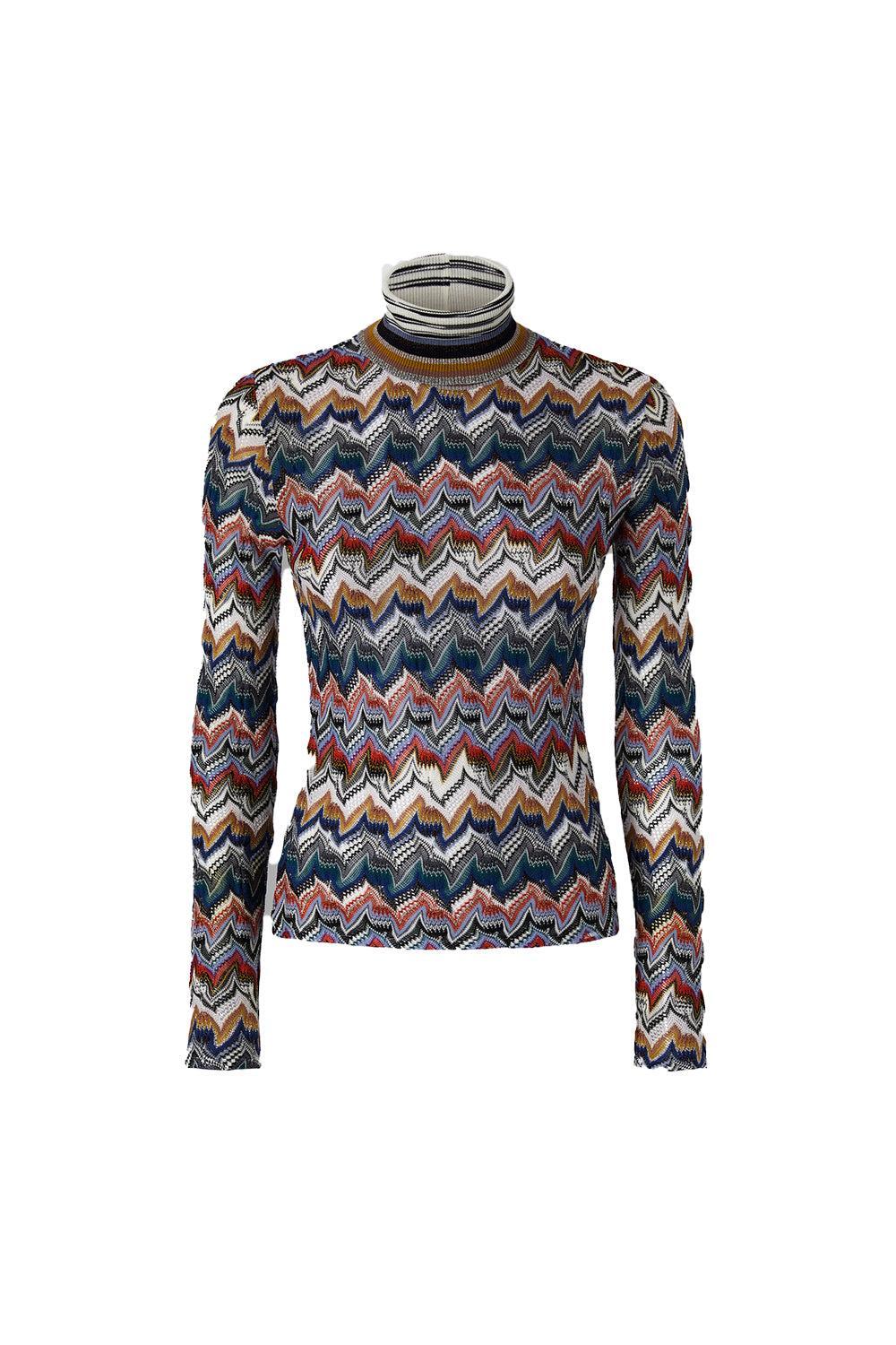 Roll Neck Sweater-MULTI-38-CLOTHINGTOPKNITS-MISSONI