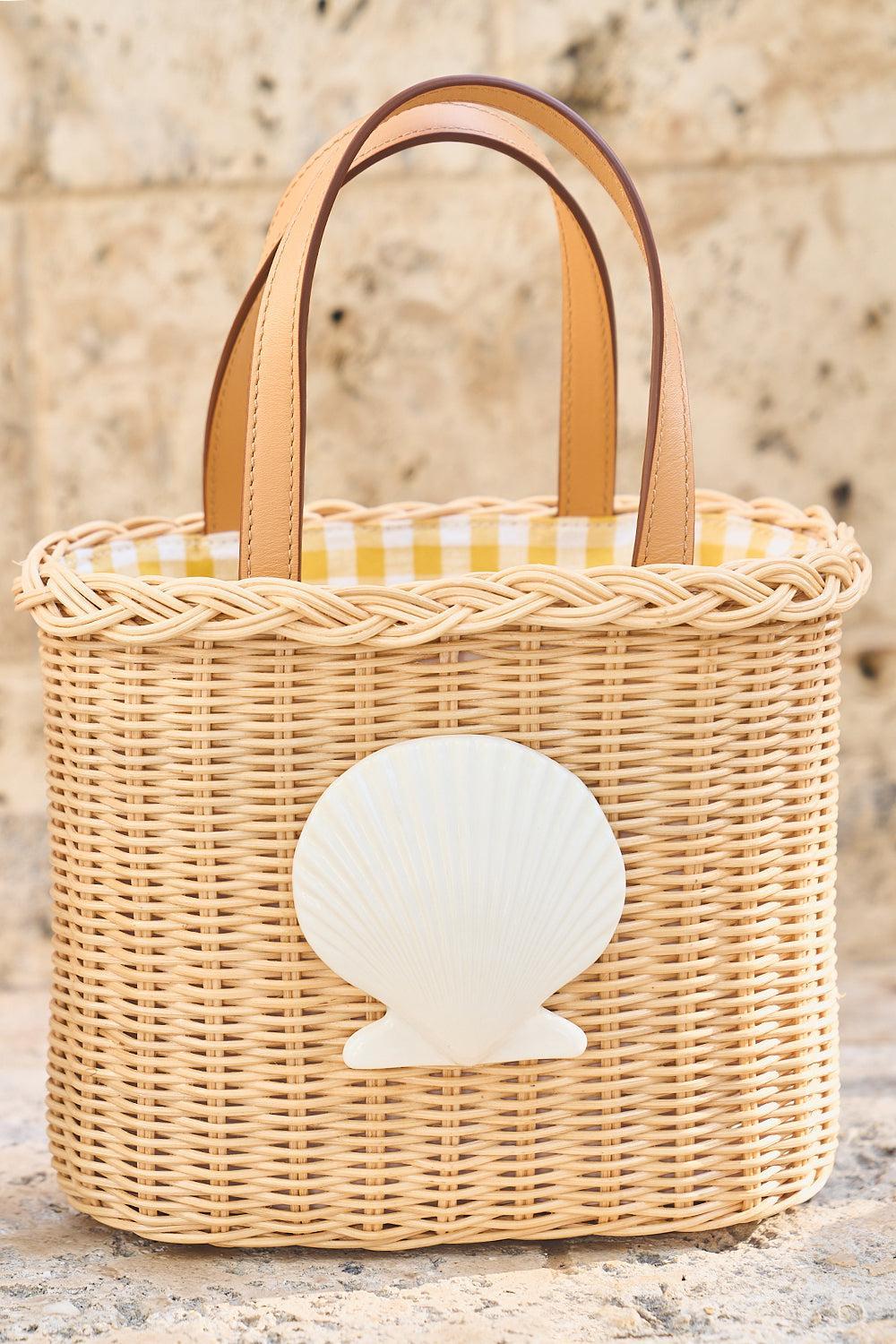 The Bea Scallop Bag-NAT/YLLW-HANDBAGTOP HANDLE-PAMELA MUNSON