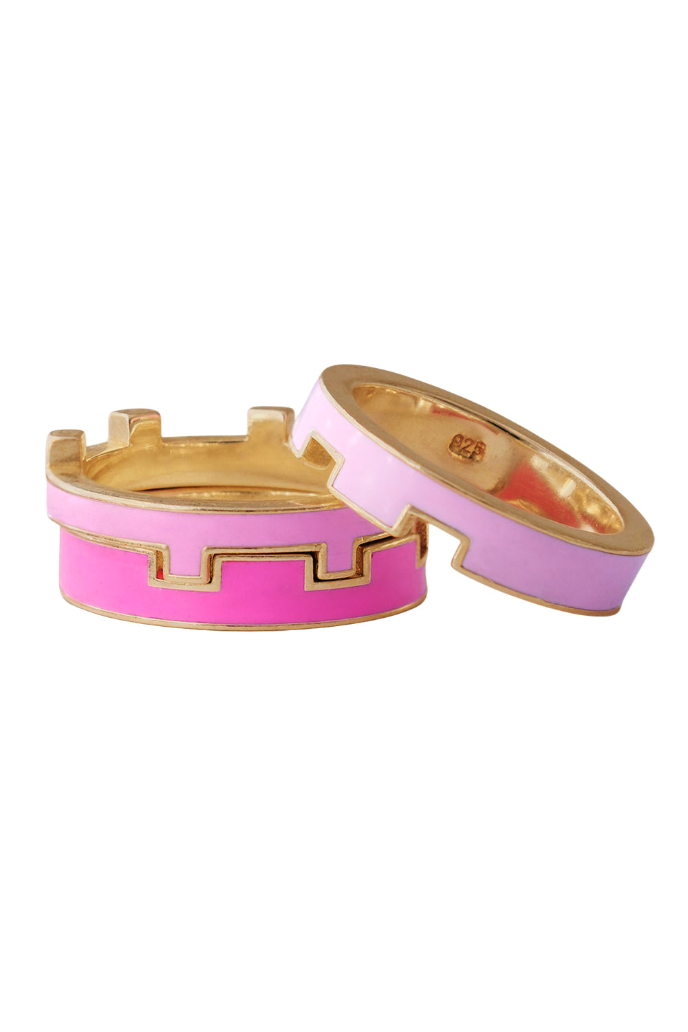 Pink Tetris Trio Ring