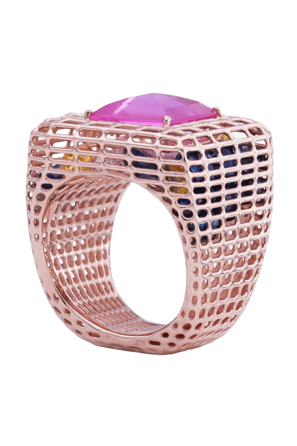 Pink Sapphire Loud Cagey Ring