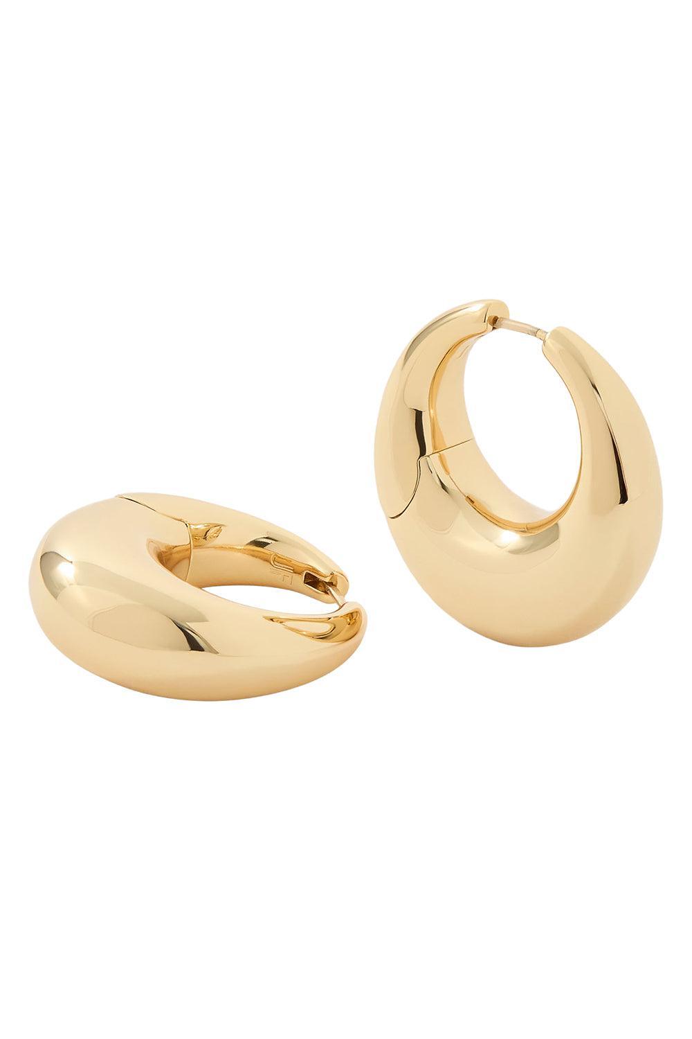 Puffy Medium Hinged Hoop Earrings-YELLOW GOLD-JEWELRYBOUTIQUEEARRING-JENNIFER FISHER