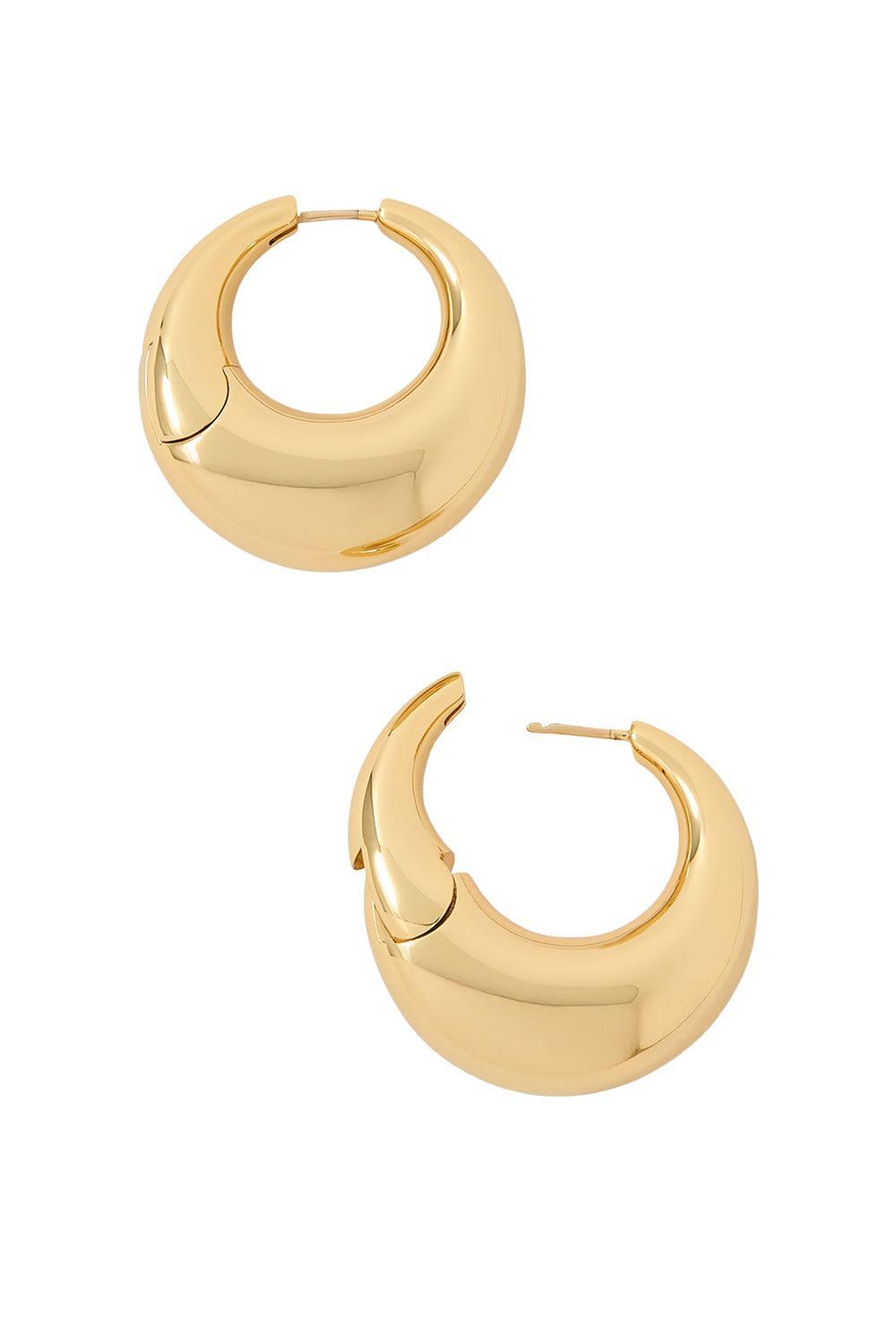 Puffy Medium Hinged Hoop Earrings-YELLOW GOLD-JEWELRYBOUTIQUEEARRING-JENNIFER FISHER