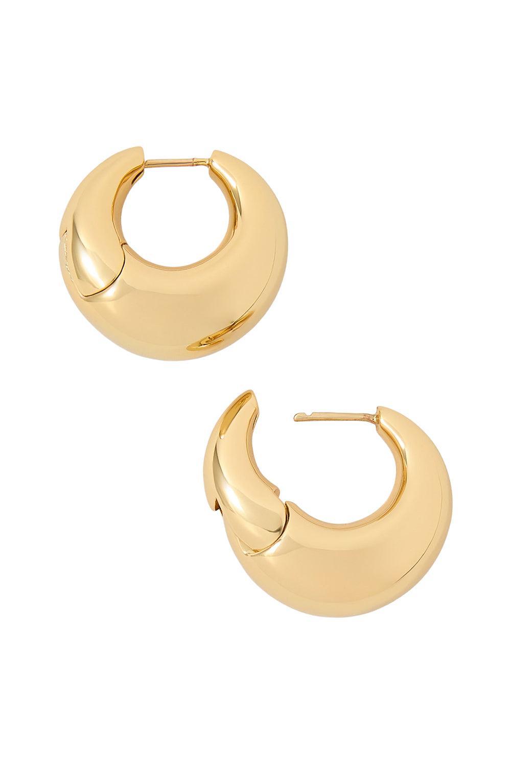Puffy Hinged Huggie Earrings-YELLOW GOLD-JEWELRYBOUTIQUEEARRING-JENNIFER FISHER