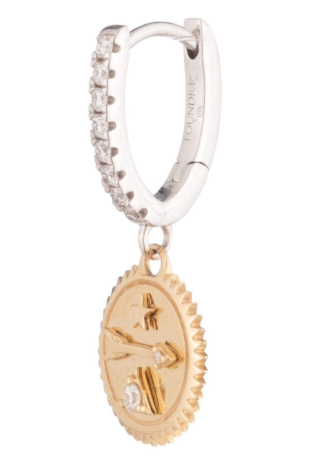 Dream - Miniature Medallion Earring-YELLOW WHITE-JEWELRYFINE JEWELEARRING-FOUNDRAE