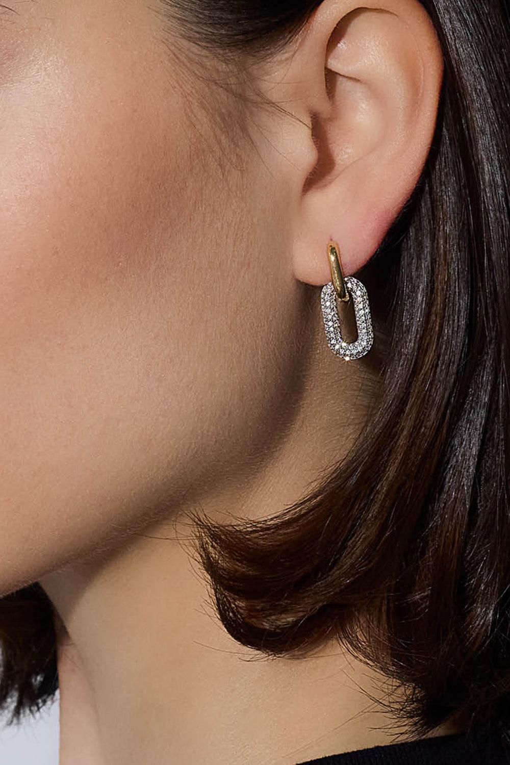 Diamond Morrell Drop Huggie Earrings-YELLOW GOLD-JEWELRYFINE JEWELEARRING-WALTERS FAITH