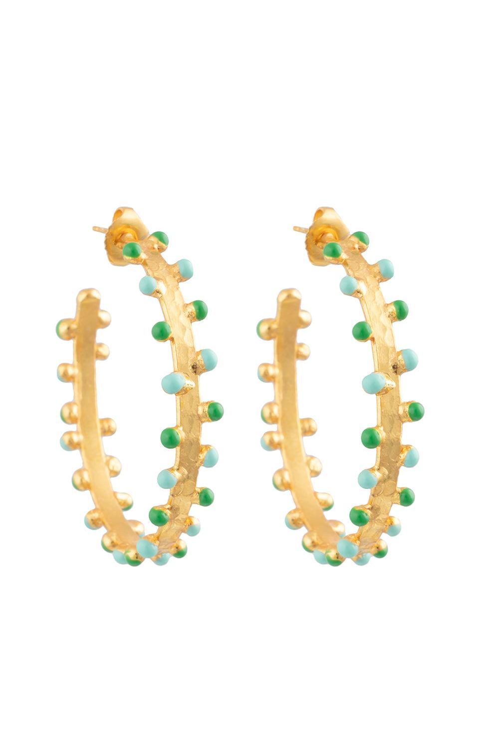 Vert Green Turquoise Gipsy Earrings-VERTTURQ-JEWELRYBOUTIQUEEARRING-SYLVIA TOLEDANO