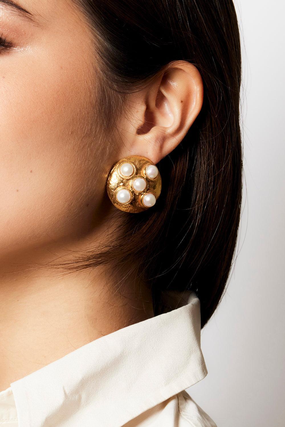 Pearl Theodora Earrings-YELLOW-JEWELRYBOUTIQUEEARRING-SYLVIA TOLEDANO