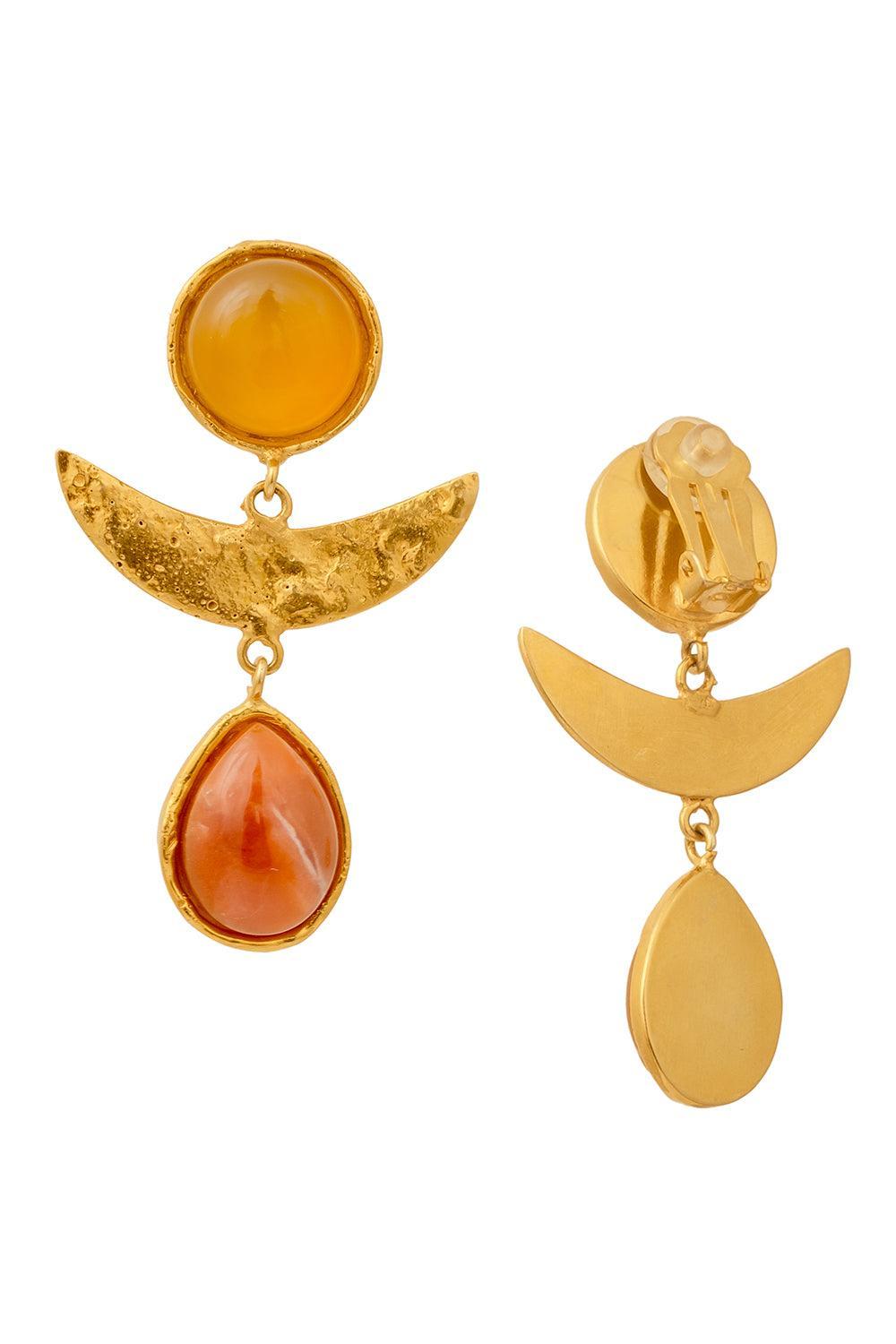 Yellow Onyx Golden Jasper Earrings-YELLOW-JEWELRYBOUTIQUEEARRING-SYLVIA TOLEDANO