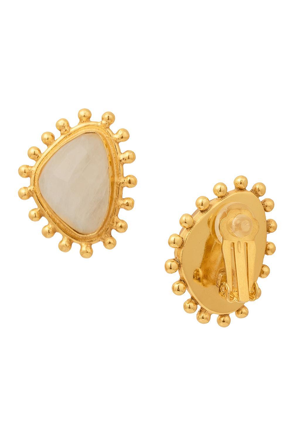 Moonstone Dot Earrings-YELLOW-JEWELRYBOUTIQUEEARRING-SYLVIA TOLEDANO