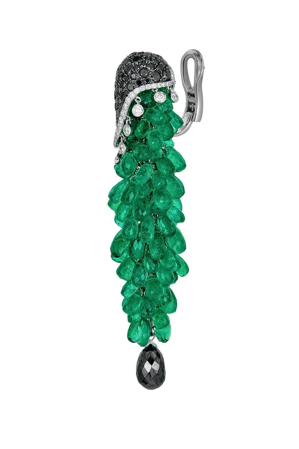 Black White Diamond Brio Earrings-WHITE GOLD-JEWELRYFINE JEWELEARRING-PIRANESI