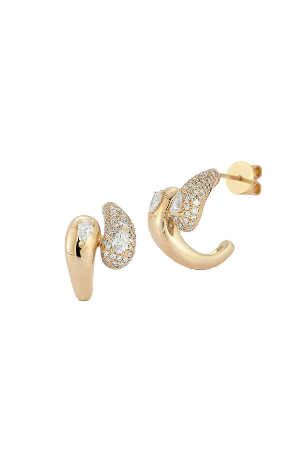 Diamond Taylor Elaine Bypass Hoop Earrings-YELLOW GOLD-JEWELRYFINE JEWELEARRING-DANA REBECCA DESIGNS