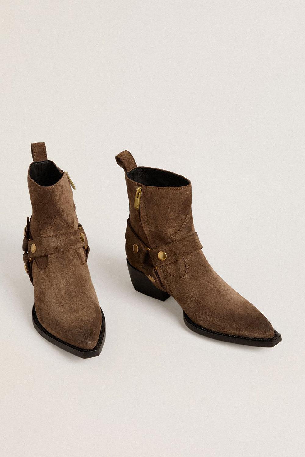 Debbie Boot - Taupe Suede-TAUPE-36-SHOEBOOT-GOLDEN GOOSE