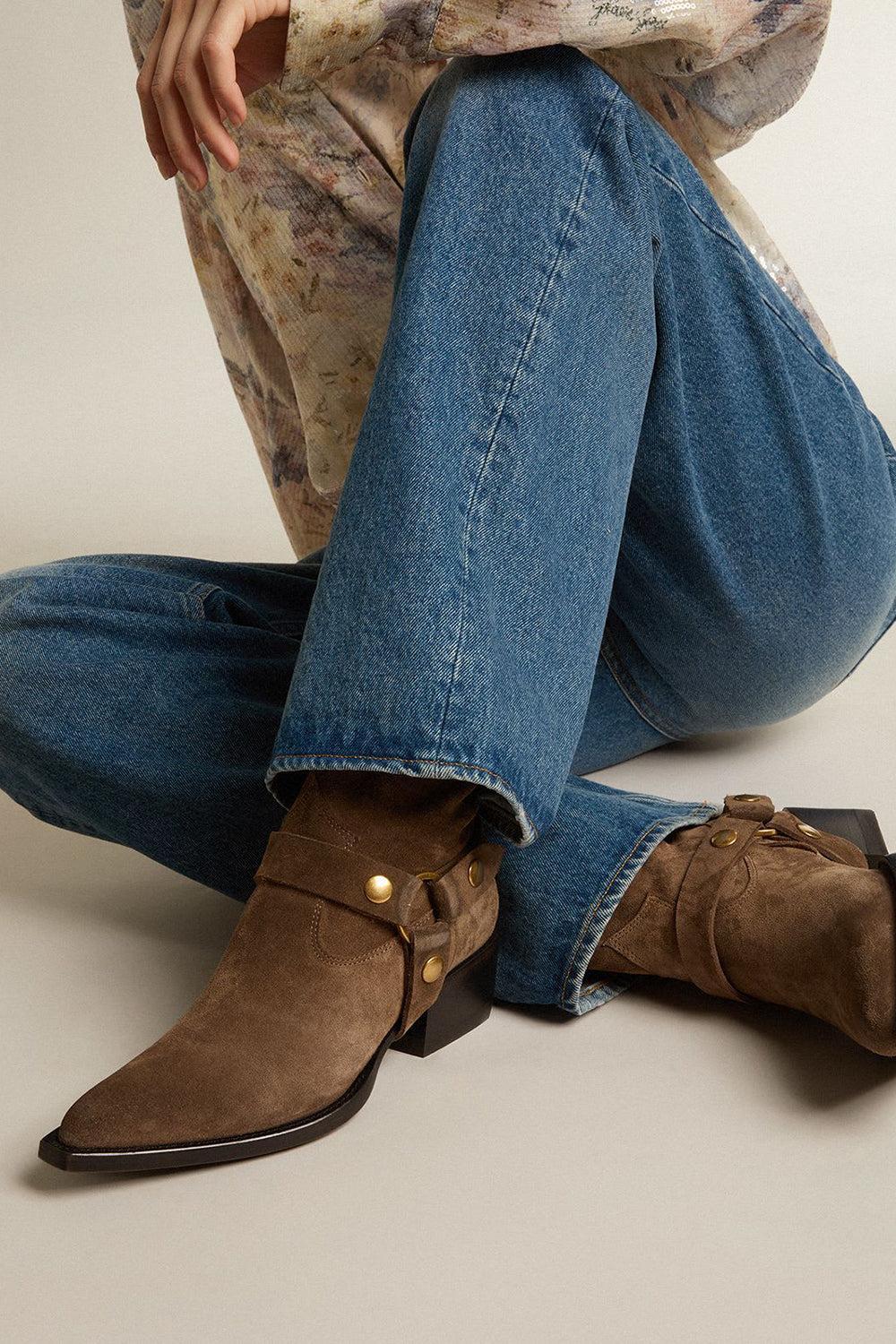 Debbie Boot - Taupe Suede-TAUPE-36-SHOEBOOT-GOLDEN GOOSE