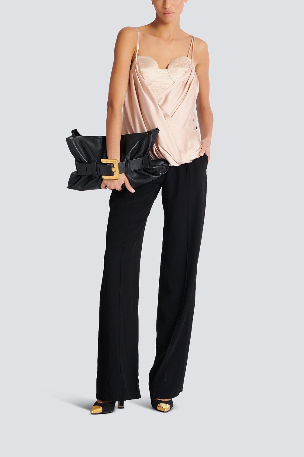 Bustier Drape tank-PLNUNUDE-36-CLOTHINGTOPBLOUSE-BALMAIN