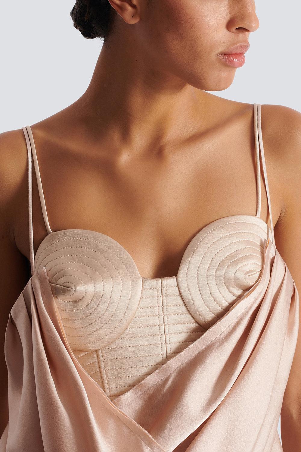 Bustier Drape tank-PLNUNUDE-36-CLOTHINGTOPBLOUSE-BALMAIN