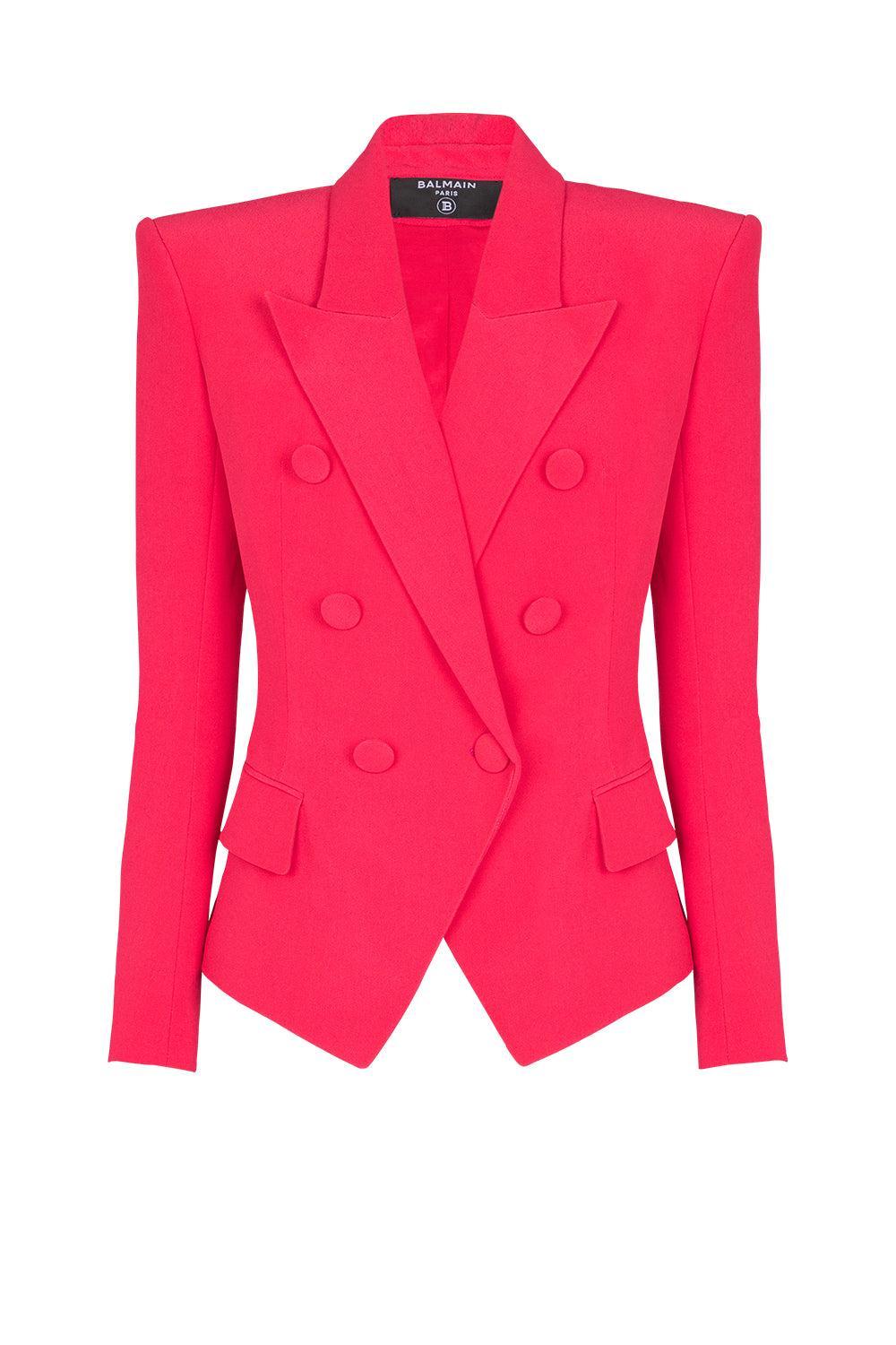 Six Button Fitted Jacket-FUCHSIA-36-CLOTHINGJACKETBLAZERS-BALMAIN