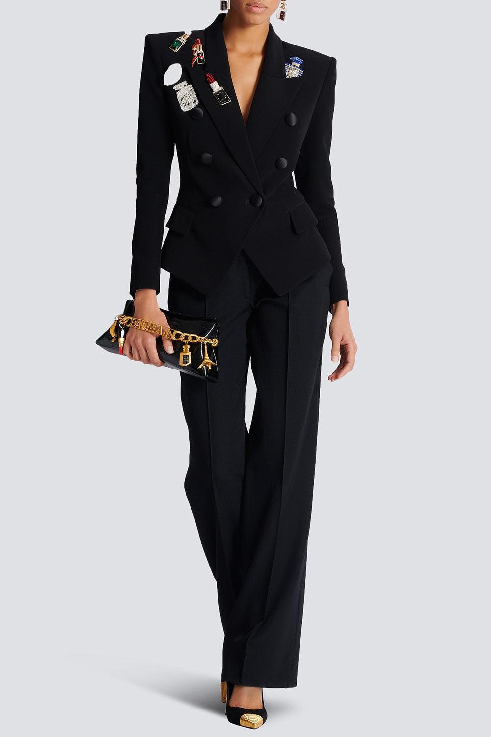 Six Button Patch Jeans-NOIRMLTI-36-CLOTHINGJACKETBLAZERS-BALMAIN