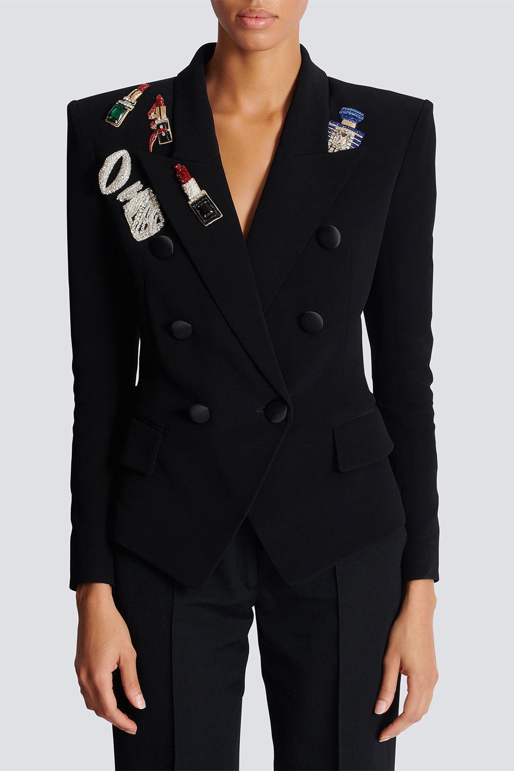 Six Button Patch Jeans-NOIRMLTI-36-CLOTHINGJACKETBLAZERS-BALMAIN