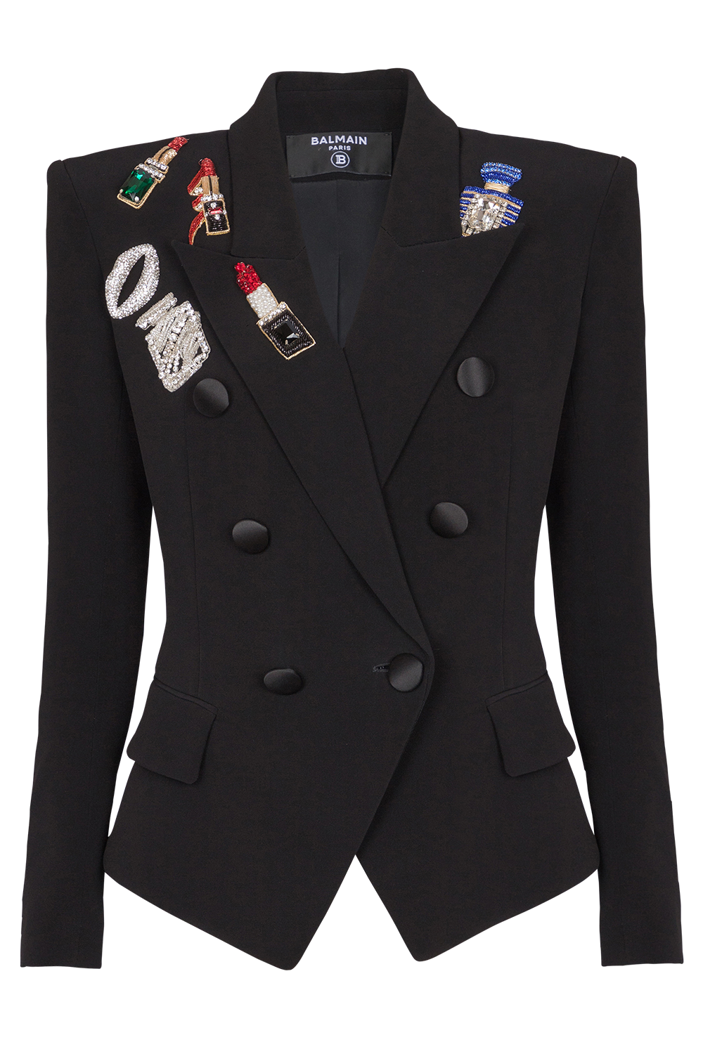 Six Button Patch Jeans-NOIRMLTI-36-CLOTHINGJACKETBLAZERS-BALMAIN