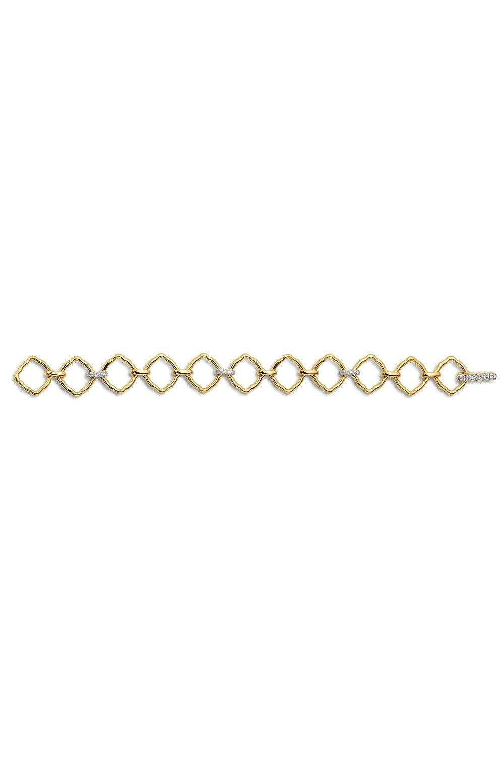 Diamond Mosaic Motif Bracelet-YELLOW GOLD-7-JEWELRYFINE JEWELBRACELET O-EDINA KISS