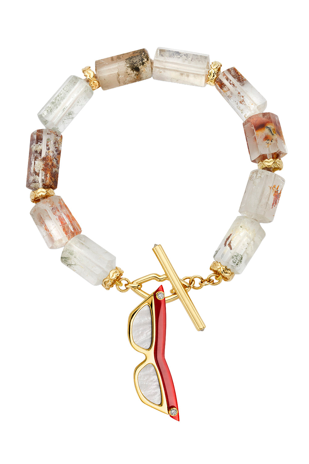Diamond Quartz Garden Lip Bracelet-YELLOW GOLD-8.5-JEWELRYFINE JEWELBRACELET O-EDINA KISS
