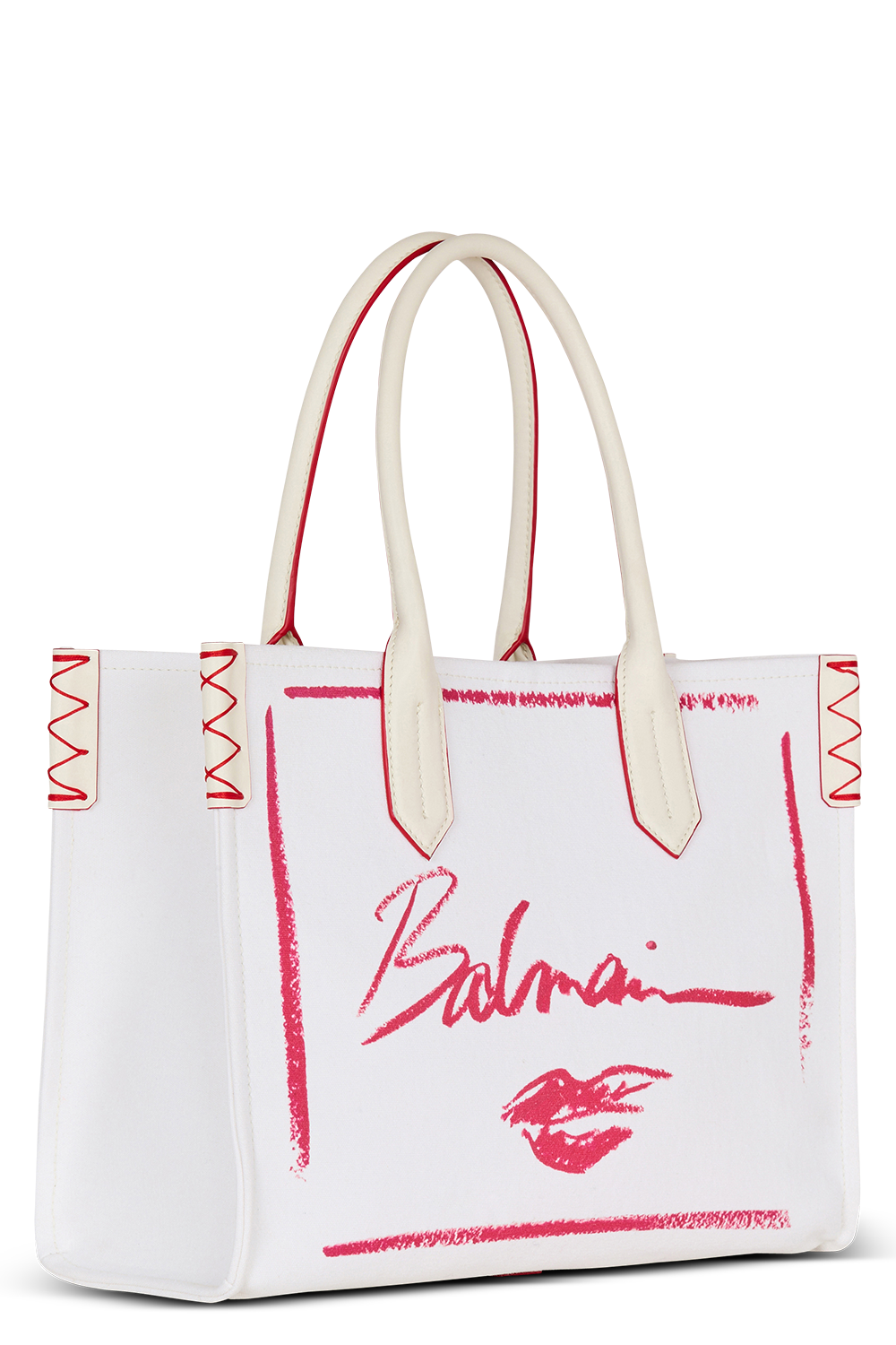 B-Army Shopper - Lipstick Canvas-CREM/RGE-O/S-HANDBAGTOTES-BALMAIN